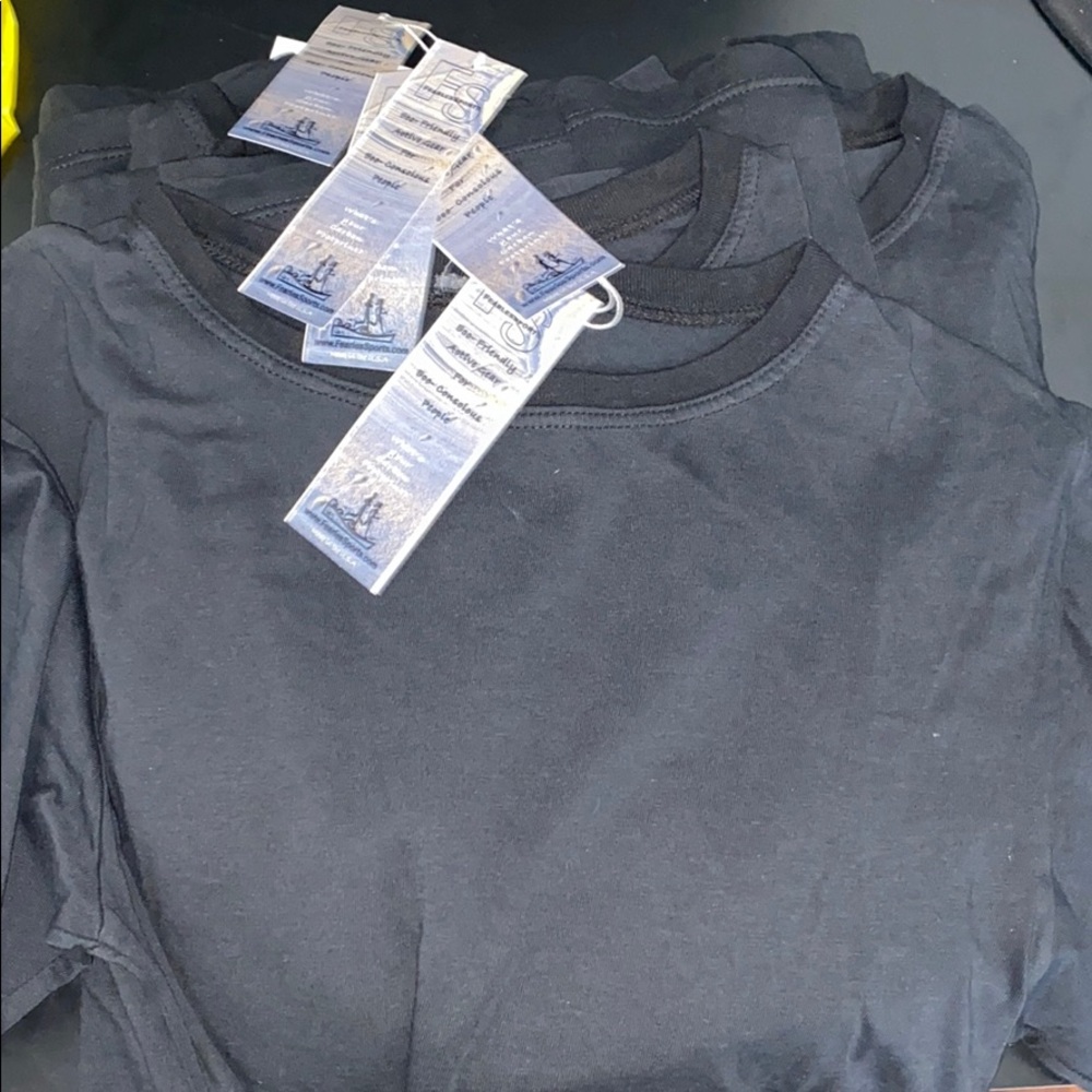 Dozen Eco Friendly Black Tees. Various sizes. BNWT
